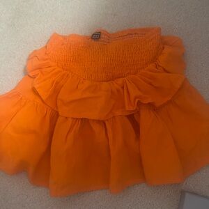 orange shein skirt